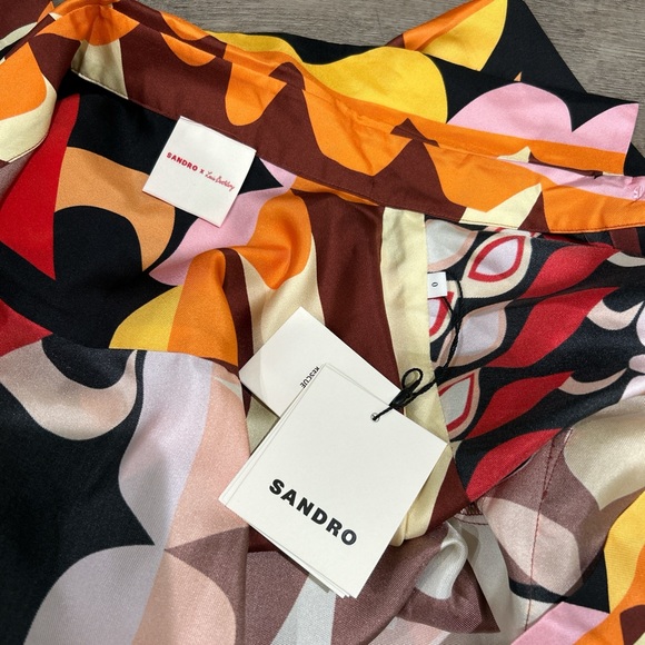 NWT SANDRO X Louis Barthélemy silk shirt and shorts set - Picture 2 of 8